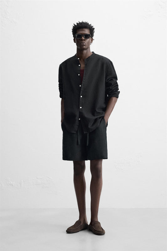 Camisa de Lino Negra